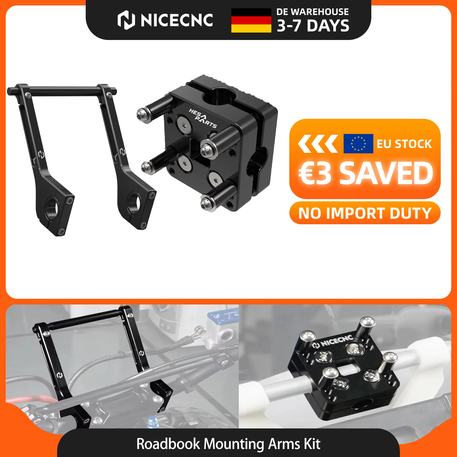 NICECNC per KTM EXC EXC-F XC-W 690 SMC /SMCR 690 Enduro R Husqvarna 701 Supporto GPS Bracci di Montaggio Roadbook Staffa per Manubrio per BMW R1200 1250GS Honda CRF Yamaha YZF Sherco Suzuki Kawasaki