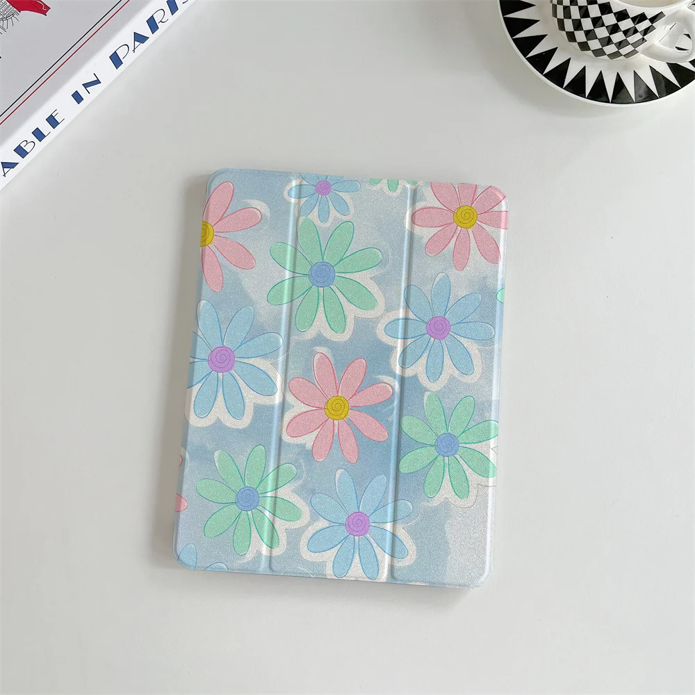 

Colorful gradient flowers suitable for iPad Pro 2024 11 inch 2025 Air 5/4 10.9 iPad 10 9.7 10.2/10.5 Mini 6/5 Pen Set