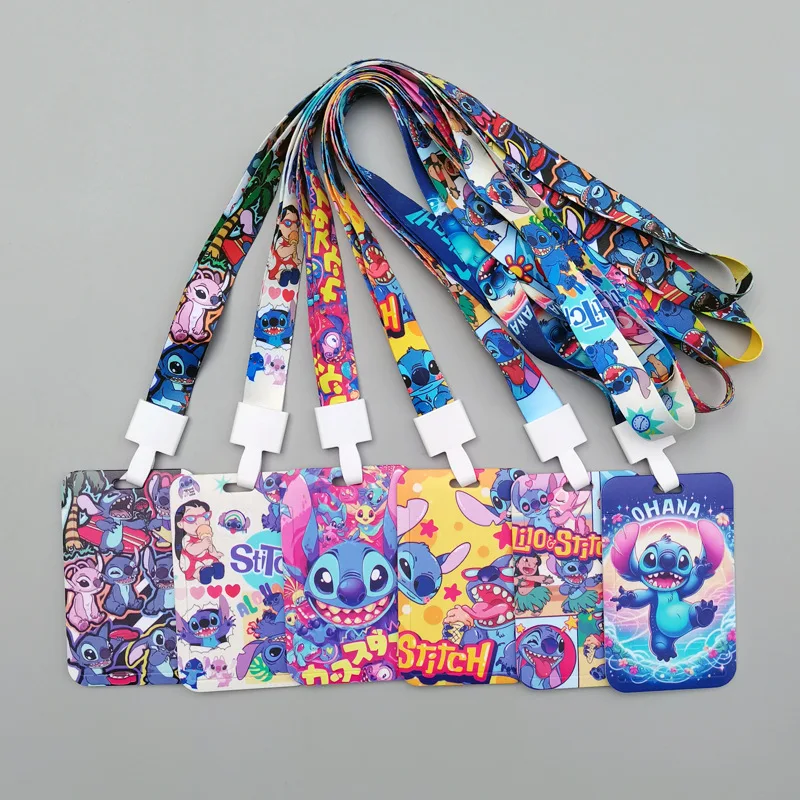 جديد ديزني غرزة حامل بطاقة لطيف الكرتون حافلة غطاء بطاقة معلقة الرقبة حبل طالب وجبة بطاقة الحرم الجامعي بطاقة فتاة هدية #2