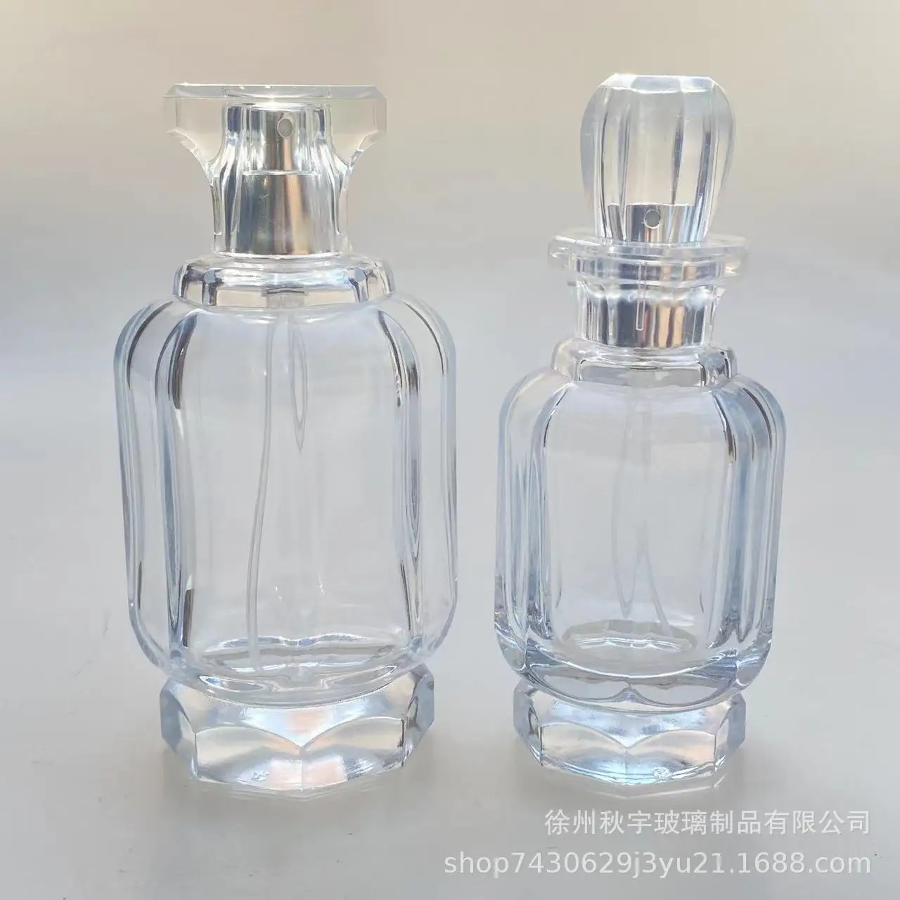 50ml 100ml Crimp‑on Pagoda Glass Perfume Bottle, Fine Mist Spray Atomizer, Non‑Refillable Empty Cosmetic Container