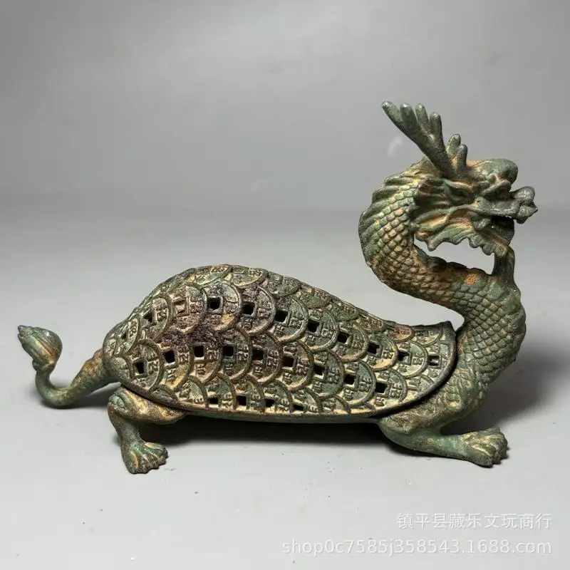 Antique Dragon Turtle Incense Burner for Wealth and Treasure, Home Desktop Decorative Ornament, Bronze Item, Dropshipping Availa