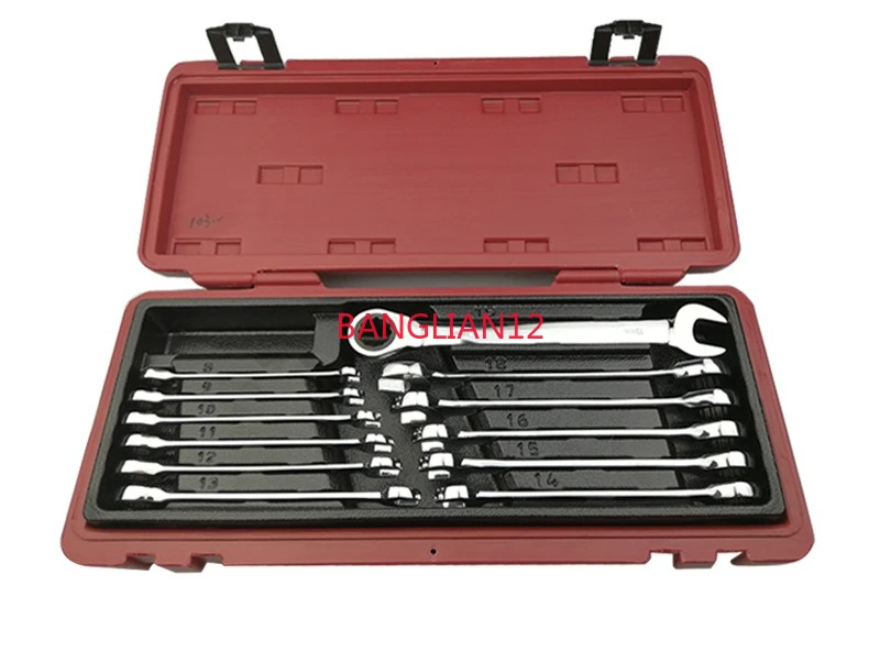 

Быстросъемный набор из 12 предметов: комбинированные ключи с трещоткой (открытый и звездообразный)