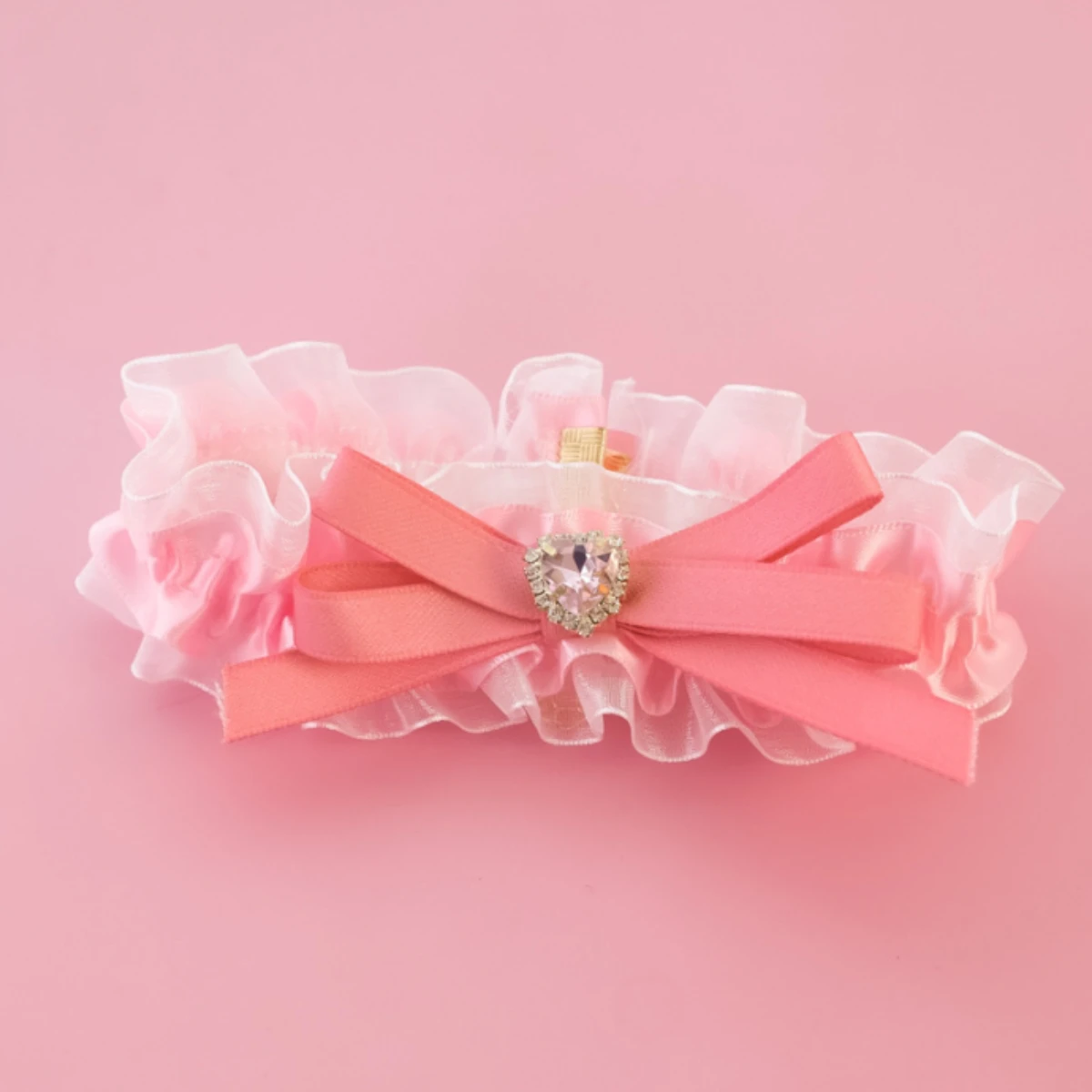 Роскошный кружевной ошейник со стразами и подвеской в форме сердца - милый цветочный бант, регулируемый для кошек и маленьких собак.