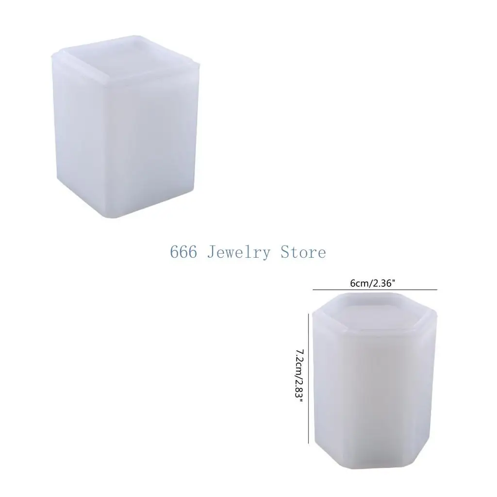 F2TD Silicone Resin Mold for Pen Holder Makeup Brushes Container Mould Casting Crafts
