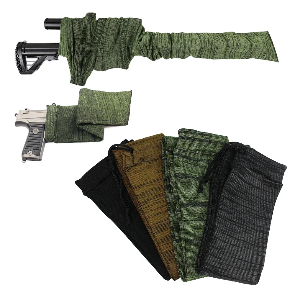 Gun Sock Airsoft Rifle Pistol Knit Polyester Protect Holster Dust-proof Moisture-proof Storage Bag Outdoor Hunting Supplies 2022