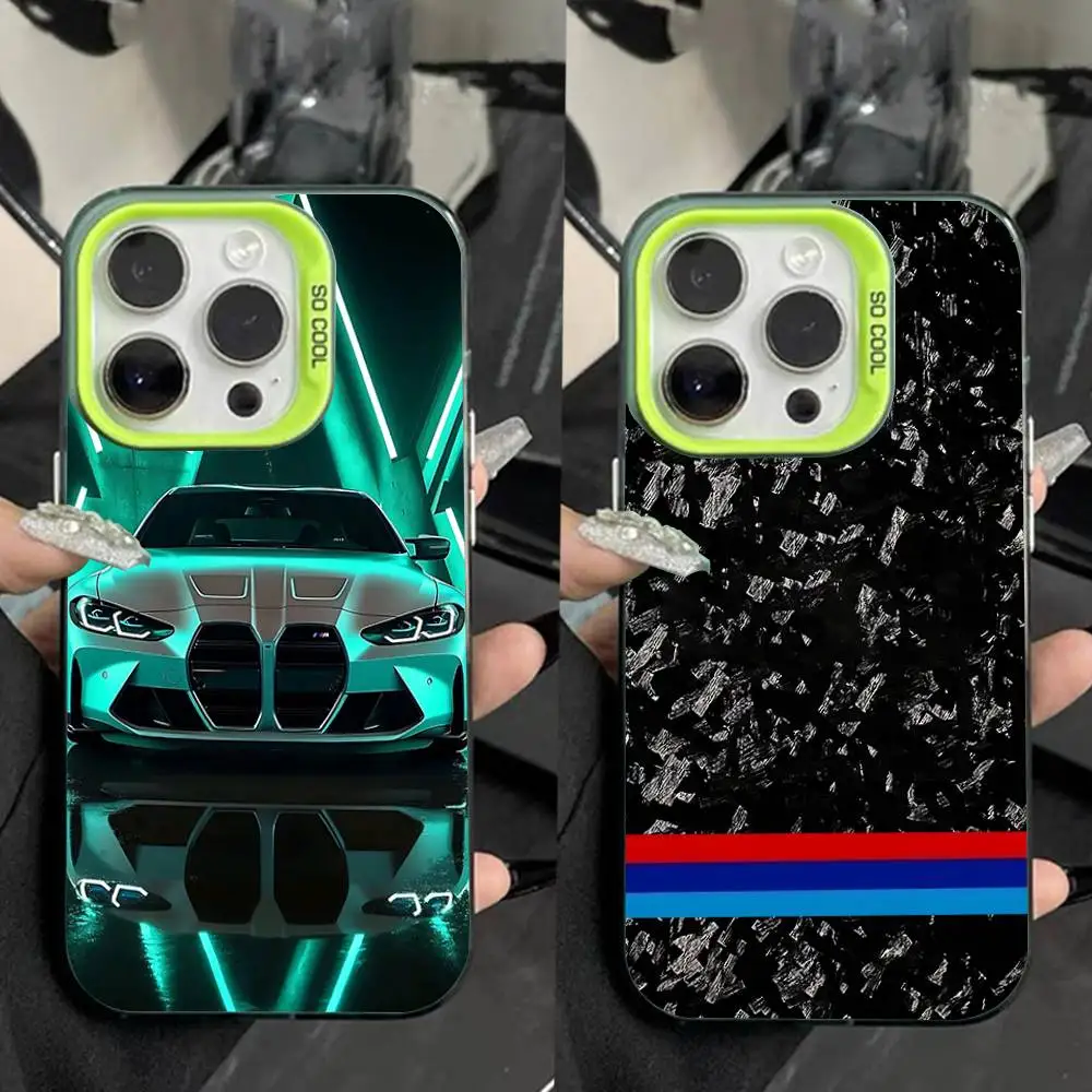

Чехол для телефона Cool Car для B-BMWES для iPhone 16,15,14,13,12,11, Pro, Max, Plus, Mini, XS, SE, зеленый матовый жесткий бампер с защитой от падения