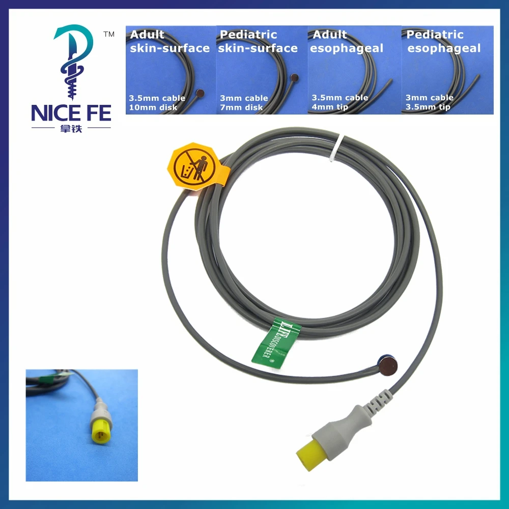 Herbruikbare Temperatuursonde Sensor Huidoppervlak Slokdarm Rectale TEMP Sensor voor T5 T6 T8 IPM IMEC PM7000 BLT Monitor