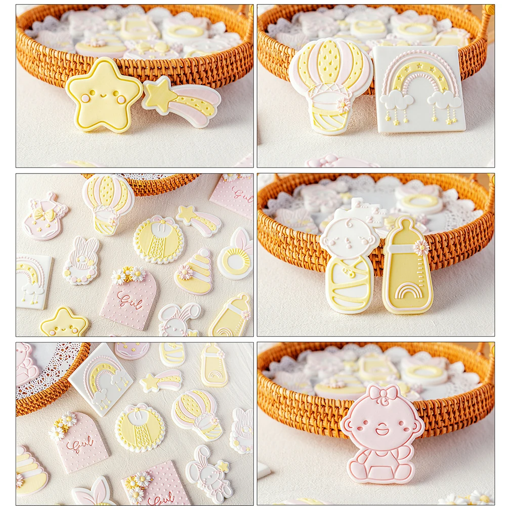 Girl Baby Shower Cake Decorating Tools Cookie Stamp Embosser Biscuit Cutter Fondant Sugarcraft Cookie Cutters Mold Cake Mould