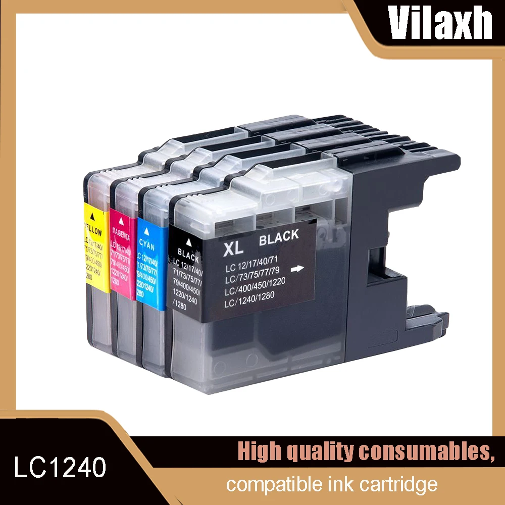 

Vilaxh LC1240 Ink Cartridge for Brother LC 1240 DCP-J525W J725DW MFC-J430W J625DW J6510DW J6710DW J6910DW J825DW J5910DW