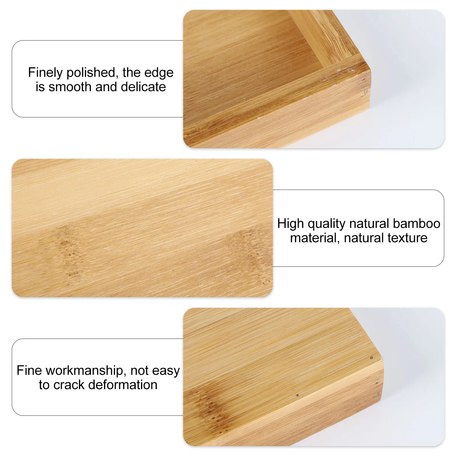 

1pc Japanese Style Tableware Premium Bamboo Material Waterproof Moisture Proof Crack Resistant Eco Friendly Smooth Surface