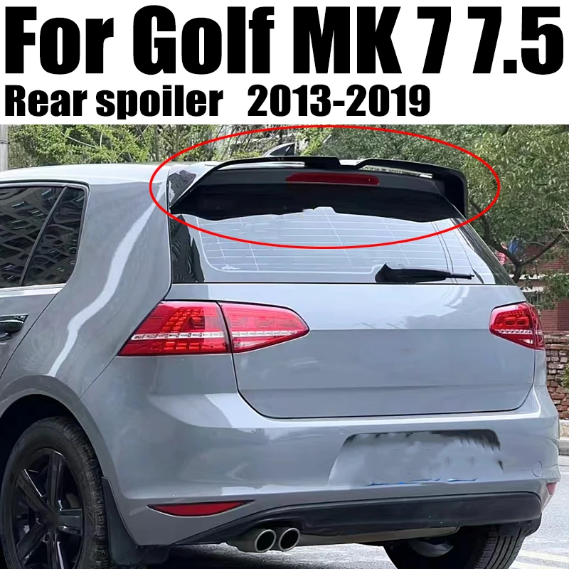 

For Volkswagen VW Golf MK7 7.5 spoiler 2013-2019 ABS rear trunk roof spoiler sports carbon black modified GTI R GTD Rline