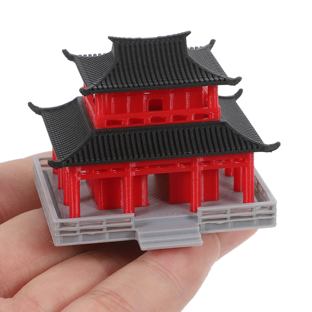 Decorate Ancient Building Model Aquarium Pavilion Ornaments Polylactic Acid Plastic Mini Garden
