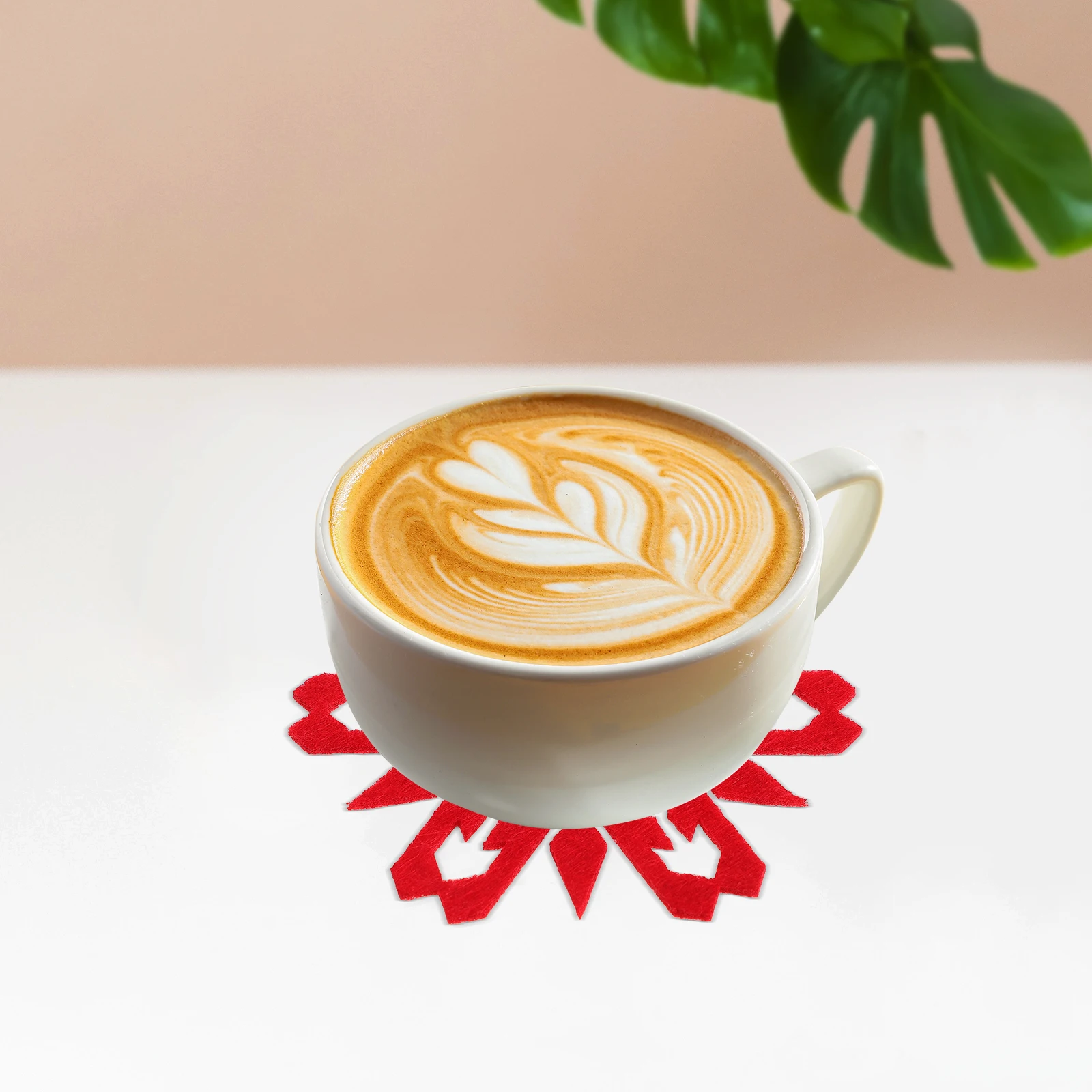 

4 Pcs Snow Coaster Christmas Ornaments Snowflakes Cup Mat Apartment Decor Drinks Accessories Cloth Coasters for Beverages