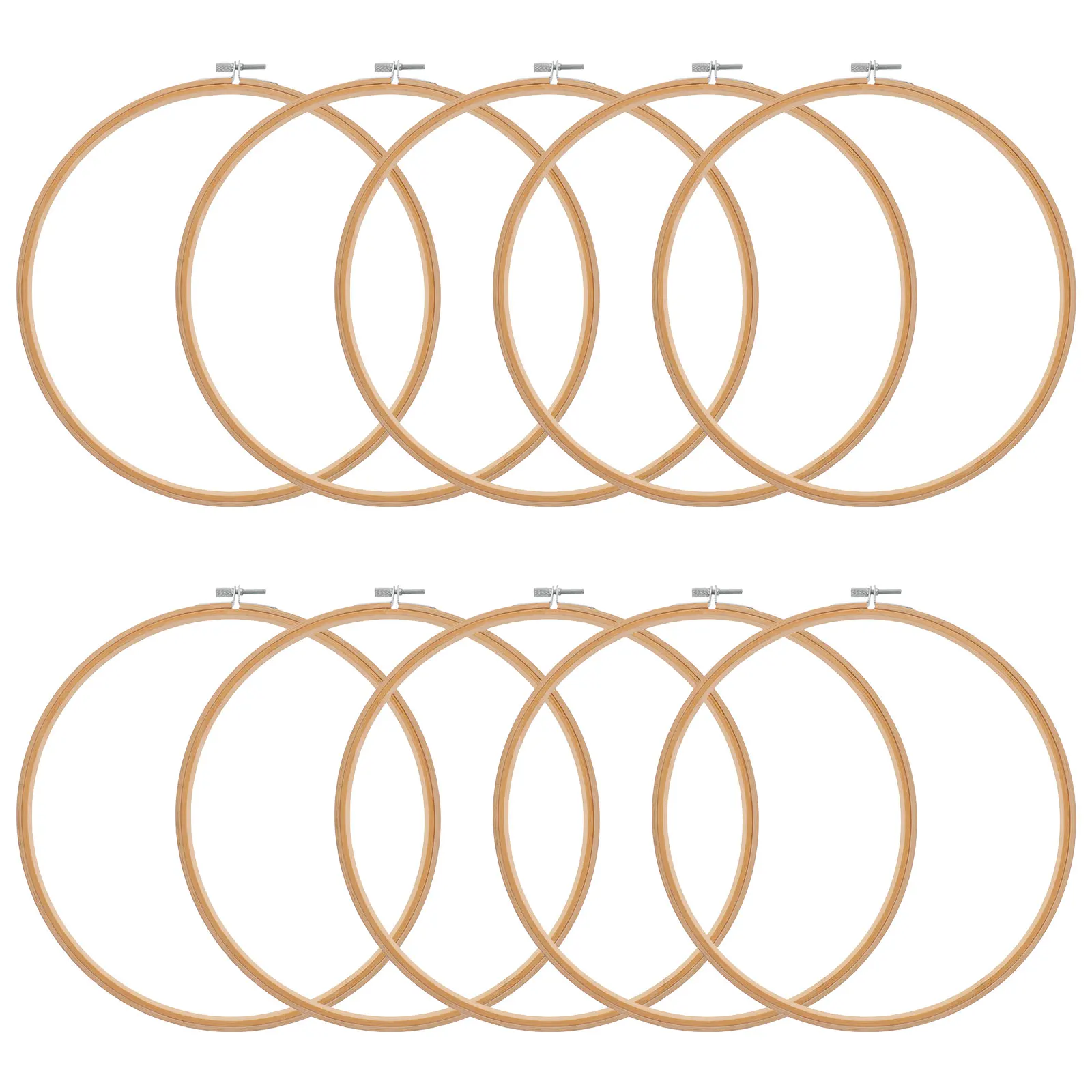 10 Pcs Embroidery Tightening Kit DIY Circle Square Hoop Cross Stitch Bamboo Ring