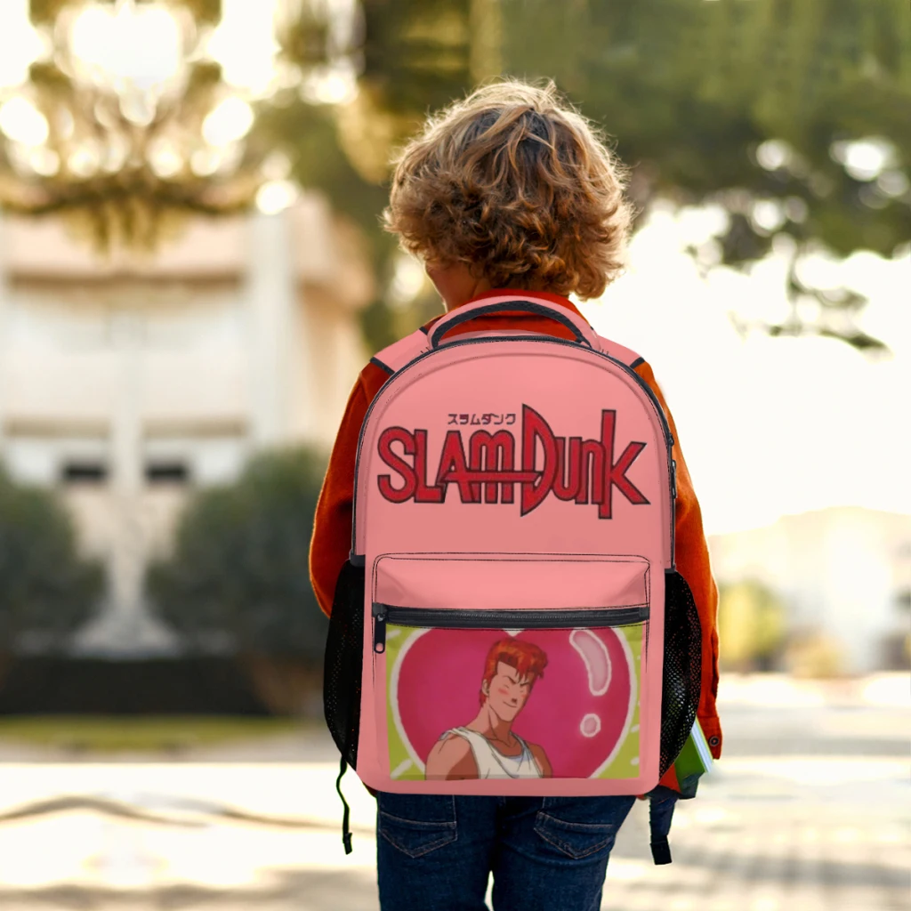 Mochila escolar informal ligera con estampado de Slam Dunk para niños, mochila juvenil de dibujos animados de Anime