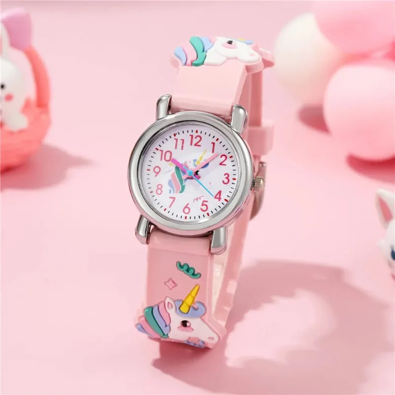 Cute Unicorn Pattern Children's Cartoon Watch Silicone Children's Watch Boys and Girls Cute Cartoon Quartz Watch Reloj Para Niño