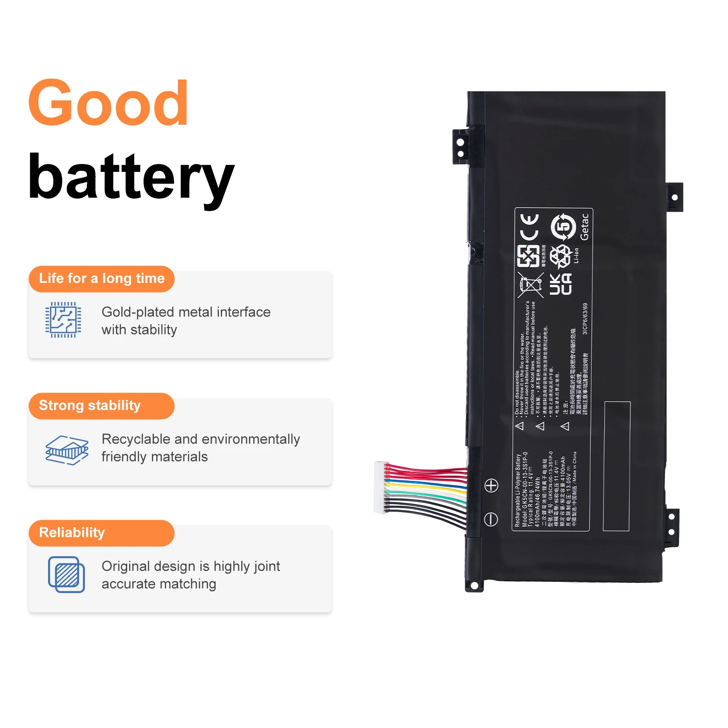 AUSSY GK5CN-00-13-3S1P-0 46.74Wh/11.4V بطارية ل MECHREVO X8Ti Z2 MACHENIKE T90 Plus T90-T3p F117-B F117-B6 GK5CN GK5CN4Z GK7C