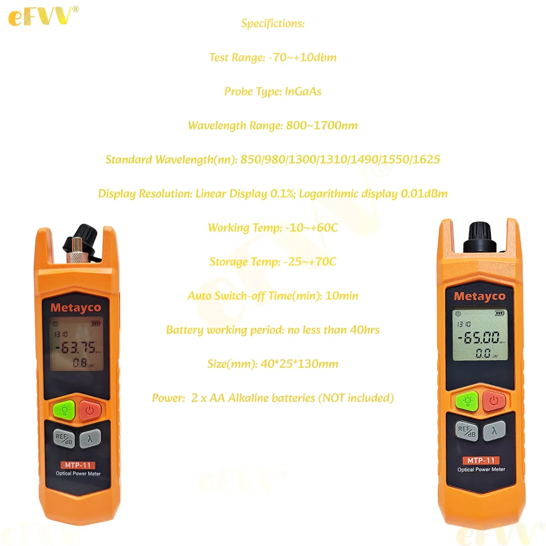 New Fiber Optic Tool Kit Fiber Optical Power Meter Mini OPM -70～+6dbm High Precision Fiber Optic Power Meter 800~1700nm