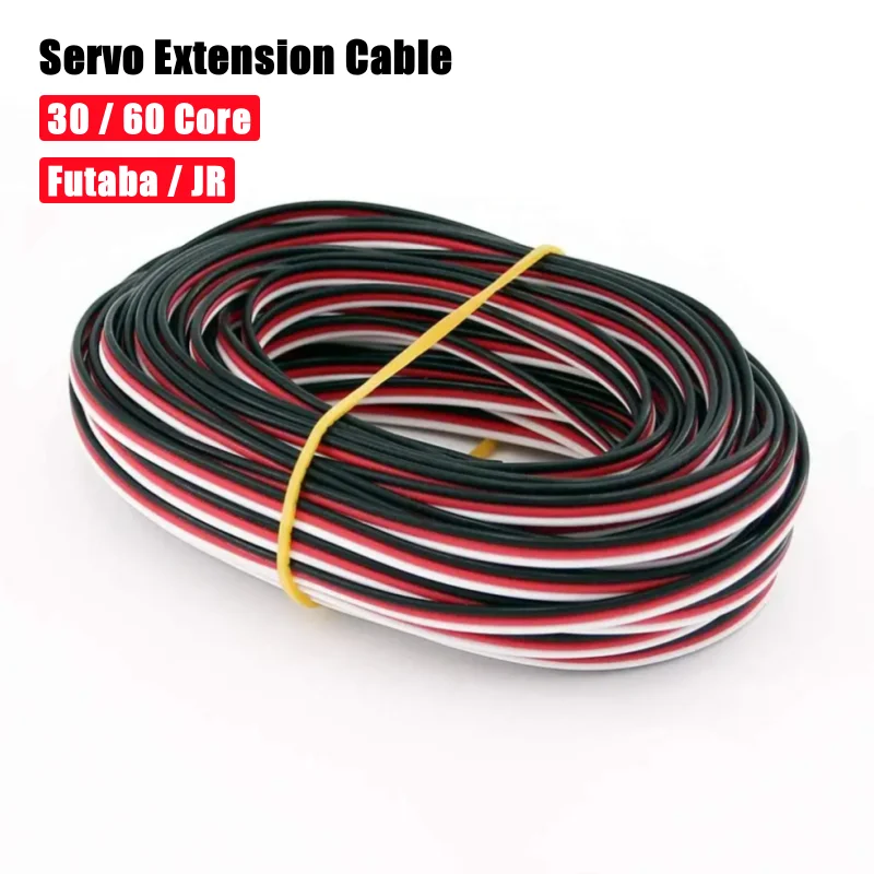 

5 Meters Servo JR Futaba Extension Cable Wire 30/60 Core Lead 26AWG/22AWG Extended Wiring For RC Model DIY Accessories