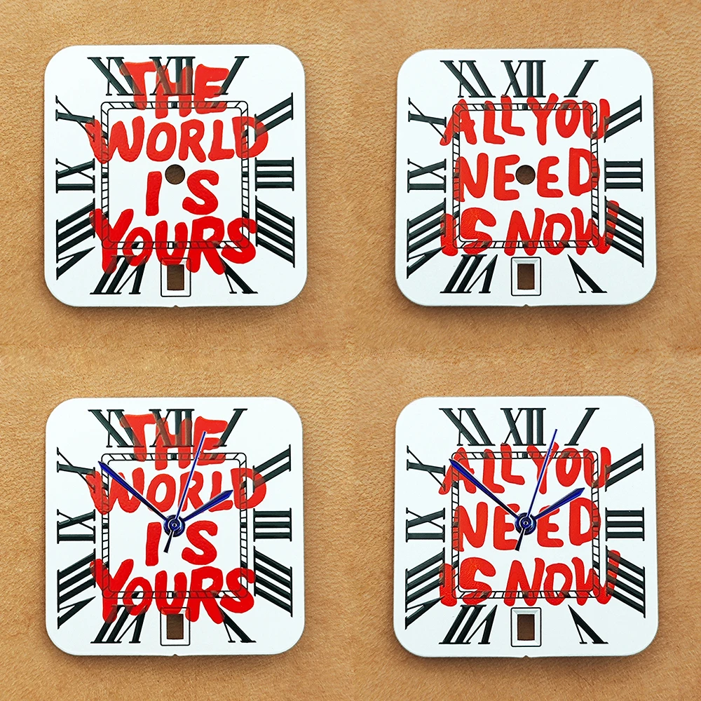 

NH35 Dial THE WORLD IS YOURS Dial custom logo Dial Square Dial Roman Dial fit NH35 movement Repair tools