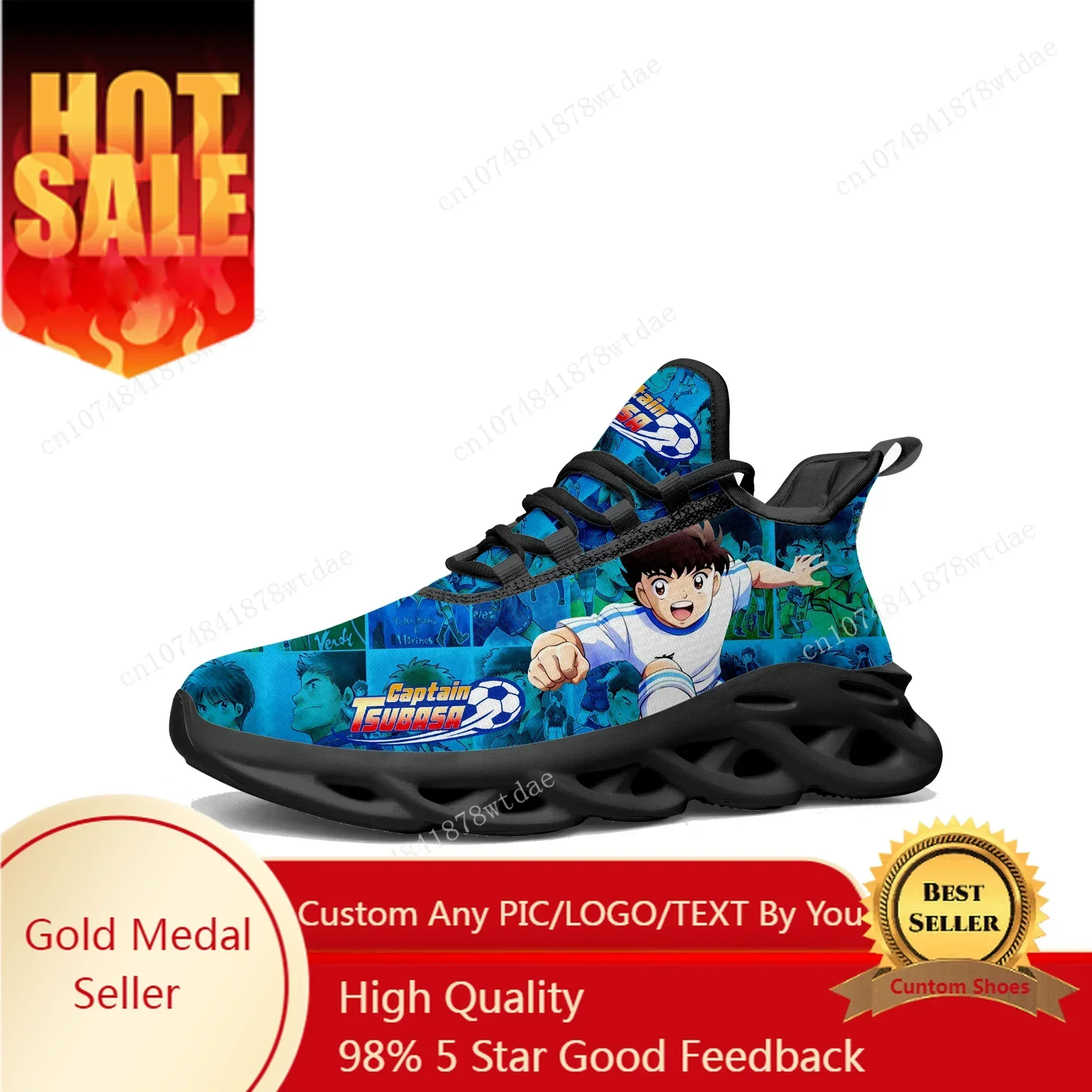 

Captain Tsubasa Ozora Tsubasa Flats Sneakers Mens Womens Teenager Sports Running Shoes High Quality Custom Lace Up Mesh Footwear