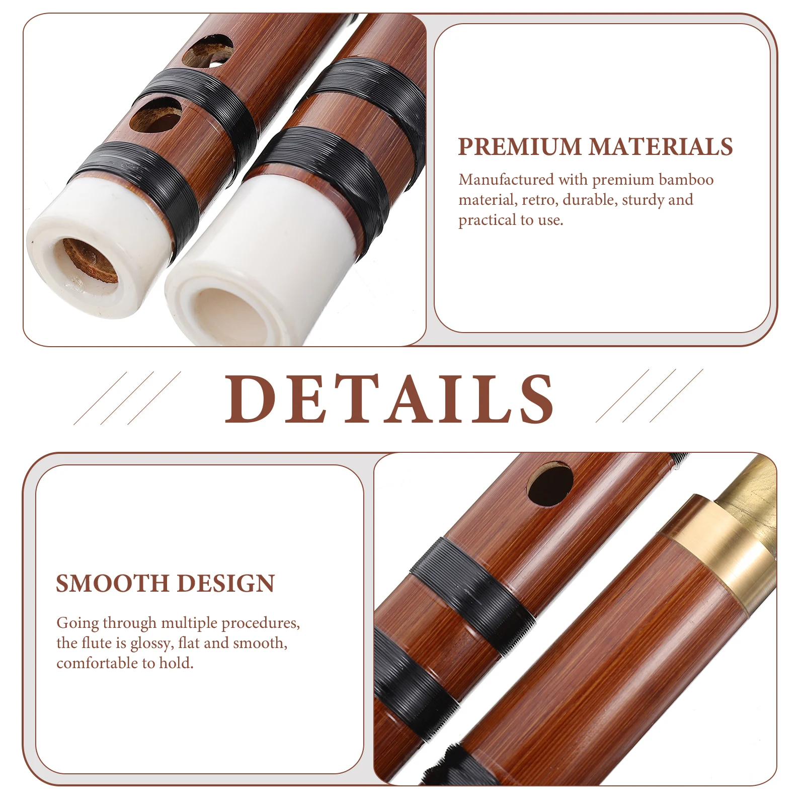 

Bamboo Flute for Adults Beginners Musical Instrument Portable Chinese Resin Flutes Retro
