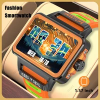 Reloj inteligente con personalidad de moda Hip Hop, pantalla HD de 1,57 pulgadas, Monitor continuo de ritmo cardíaco durante el sueño, reloj inteligente resistente al agua para juegos