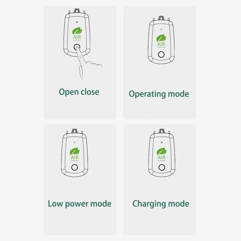 Generator pembersih udara Ion negatif, pembersih udara Mini portabel kalung gantung leher 12 juta