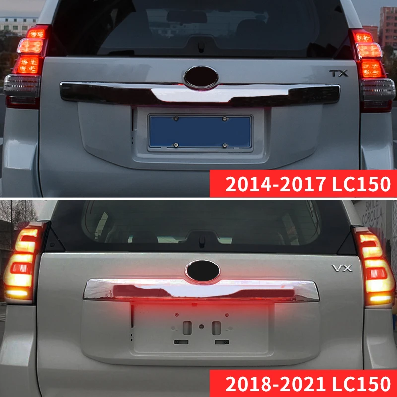 2014-2022 For Toyota Land Cruiser Prado 150 Lc150 Tailgate Chrome Decorative LED Light Brake Warning Lamp External Accessories