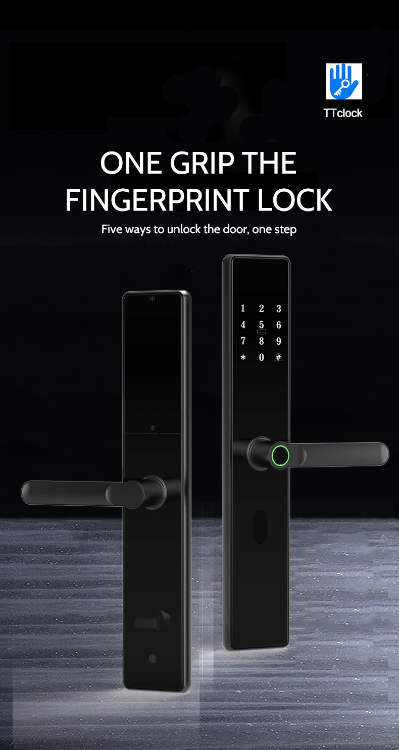 6068 Smart Lock per porta in legno d'acciaio con chiave in alluminio Digital Cerraduras Inteligentes APP Ttclock per uso domestico Promozione di grandi vendite