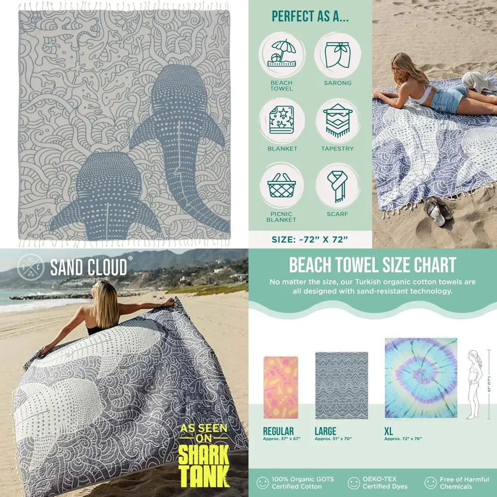 

Extra Large Quick-Dry Organic Cotton Beach Towel - Ideal for Picnics, Blankets, and Bath Use