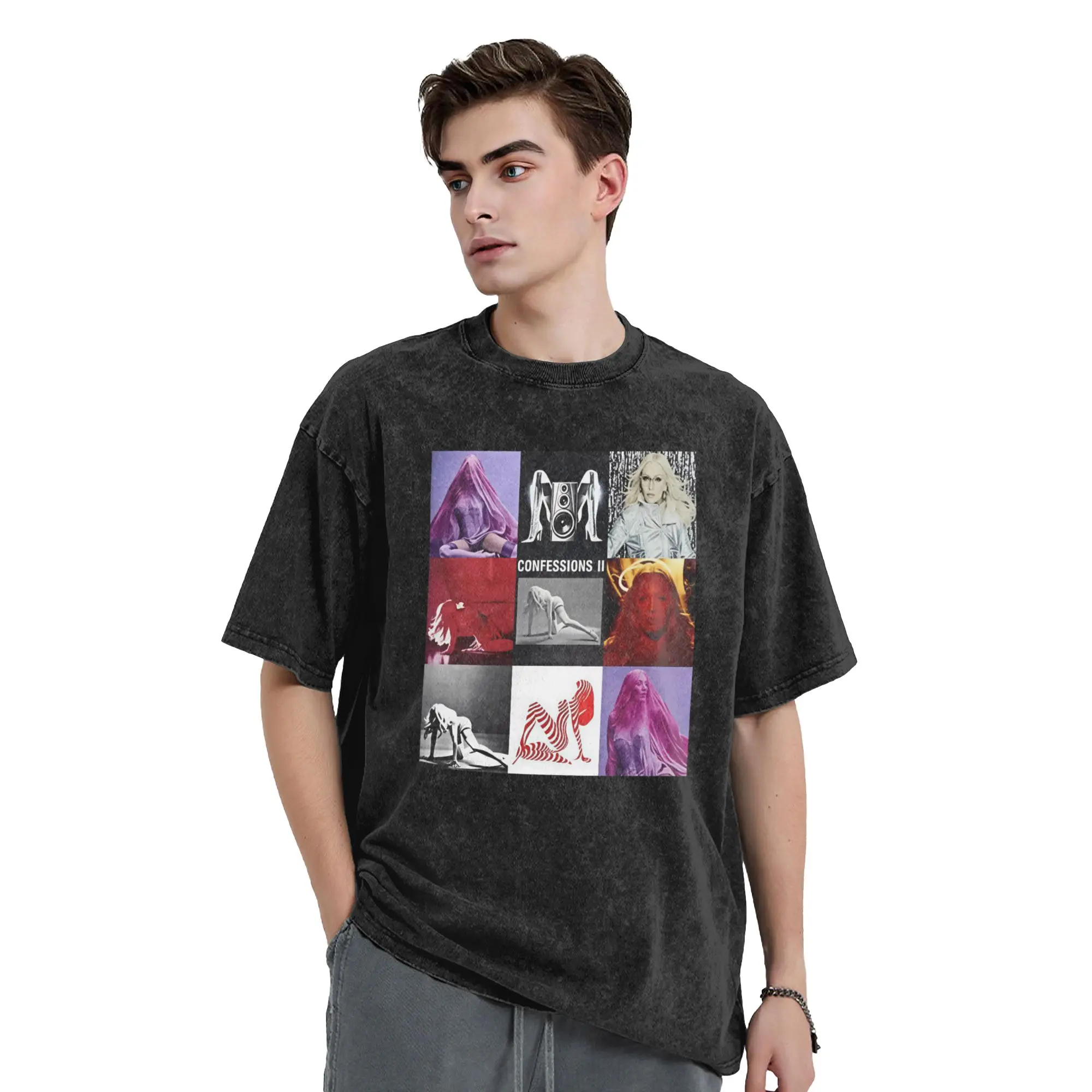 Singer Madonnas CONFESSIONS II Album Tour 2026 T Shirt Beach  Y2K Fun T Shirts Cotton Harajuku For Men Short Sleeve Loose Tees