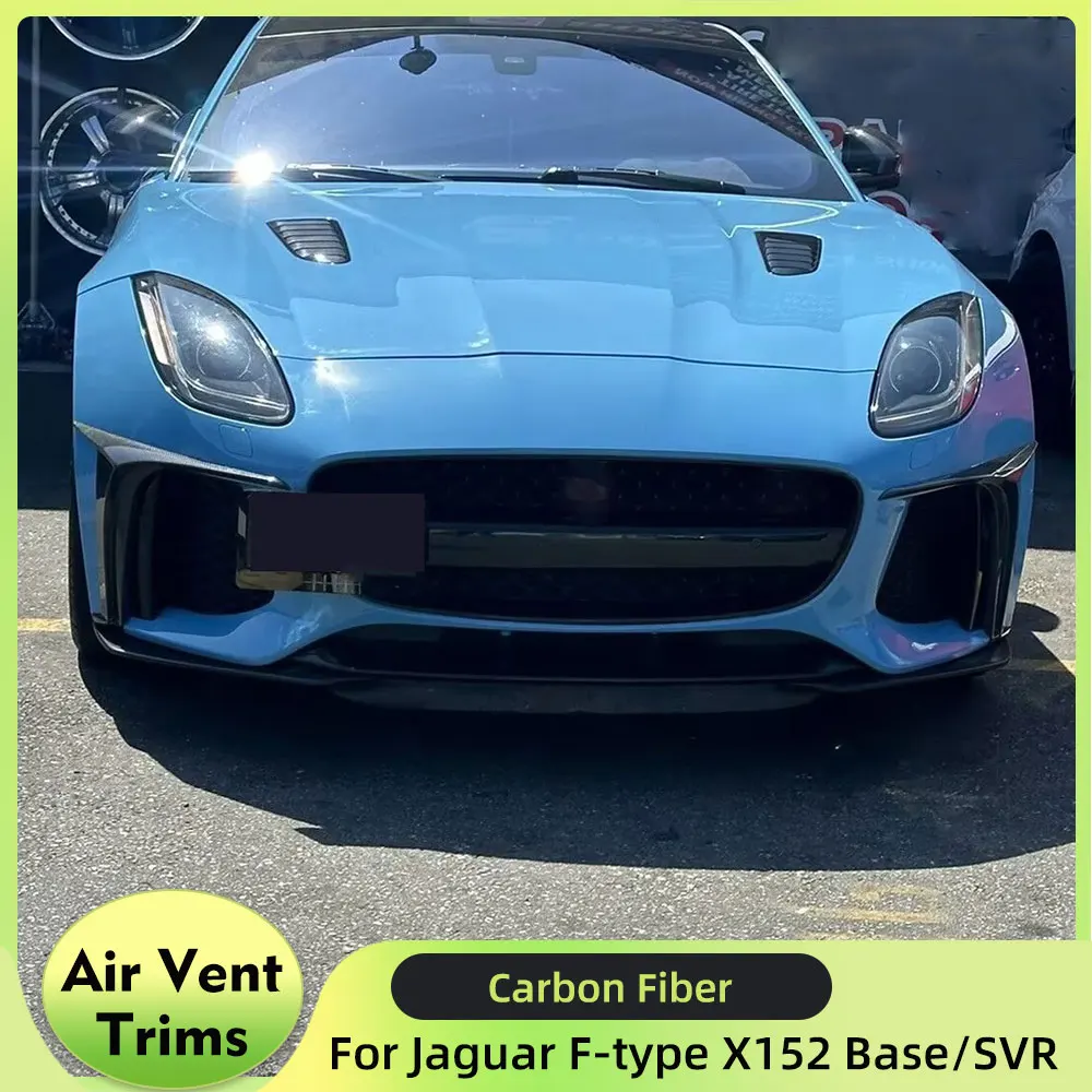 Canards avant de voiture en fibre de carbone pour Jaguar F-TYPE X152 Base/SVR 2 portes 2017-2019, garnitures de couvercle de phare antibrouillard et de prise d'air