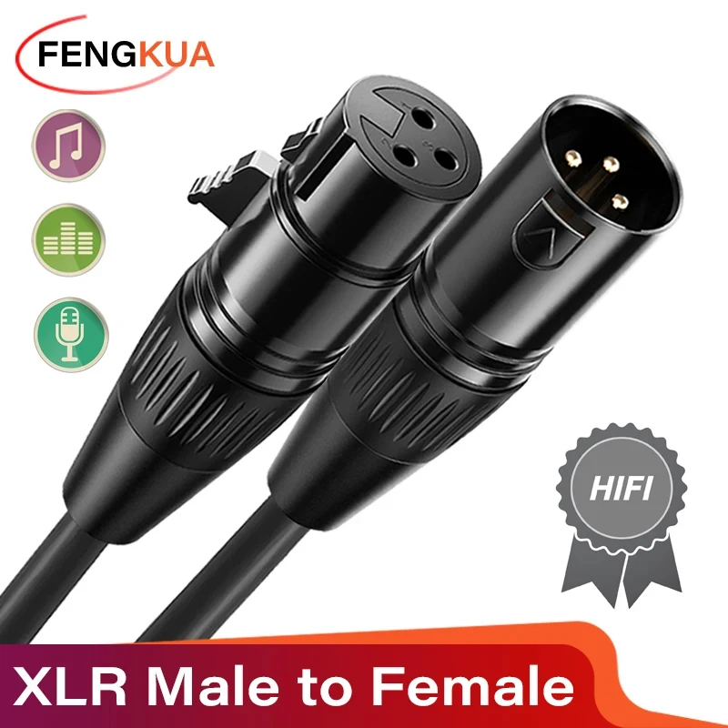 Heavy Duty Nylon Braided XLR Cable 3 Pin Male to Female Microphone Cord, Professional Balanced Audio Cable for Stage Studio Mixe