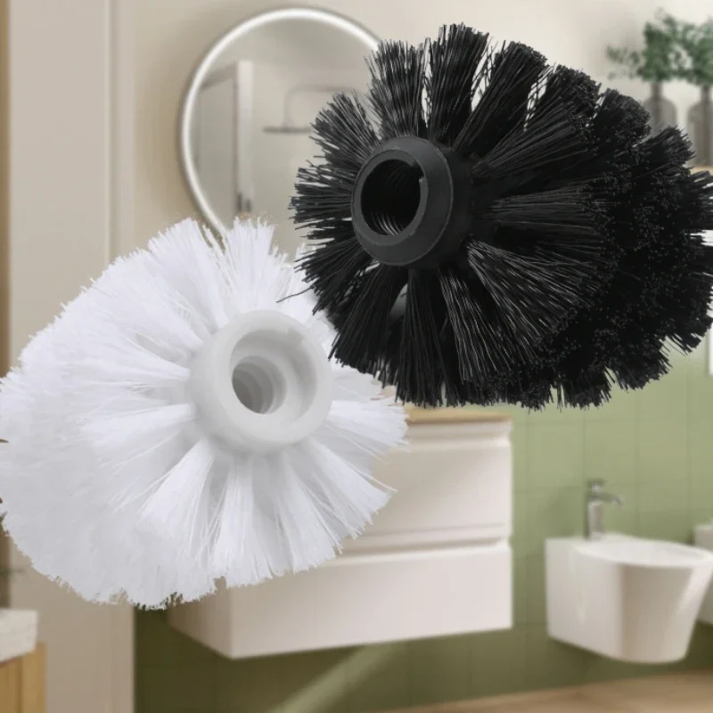 1PC Universal Replacement Toilet Brush Head Holder White Black Clean Spare Tools  Home Bathroom Accessories