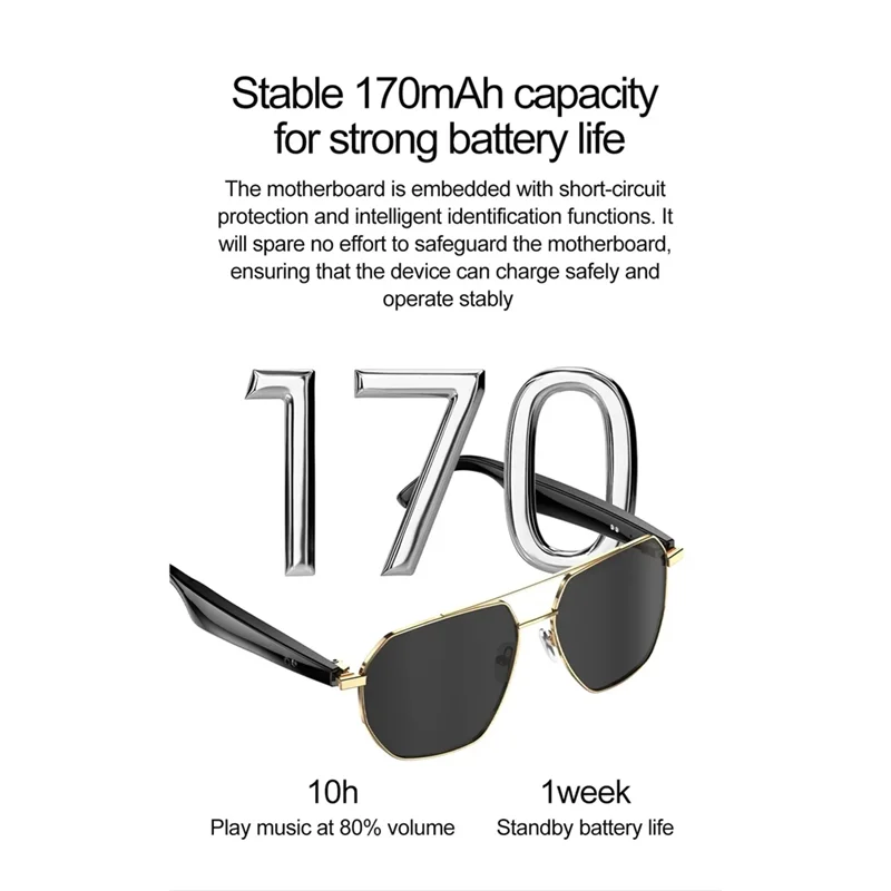 W100C Smart AI Translation Glasses Multilingual Voice Translator Eyeglasses With BT Call Music Earphone Sunglasses UNISEX