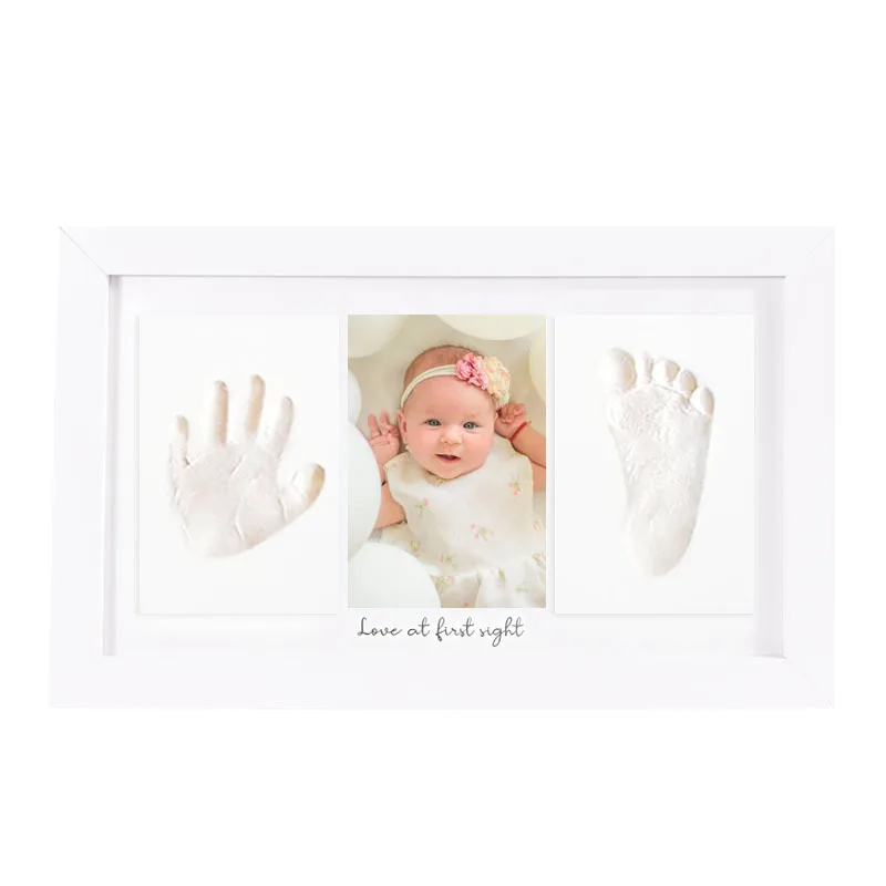 Baby's Footprints DIY Photo Frame Hollow Baby's One Year Old Footprints Pet Footprints Photo Frame Batch Baby Printing Mud