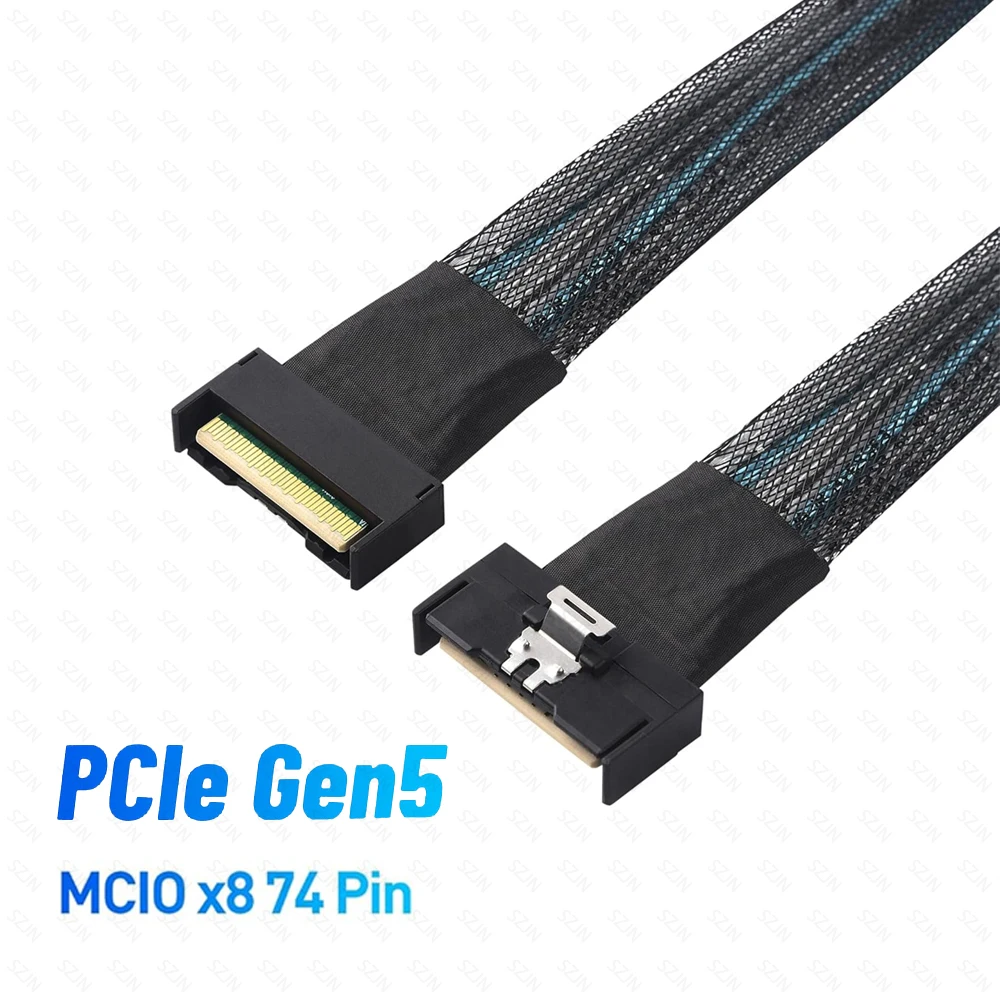 MCIO Cable 5.0 X8 74-Pin Cable 0.5-1m Support PCIe Gen5 SFF-TA-1016 SAS3.0 Mini Cooledge IO Cord High Performance Cable