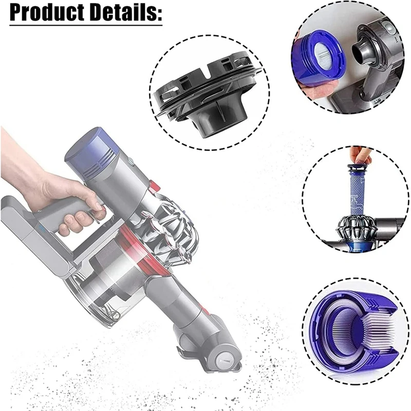 Dyson V7 V8掃除機用の交換用プリフィルターキット,エンジンカバー,アクセサリー