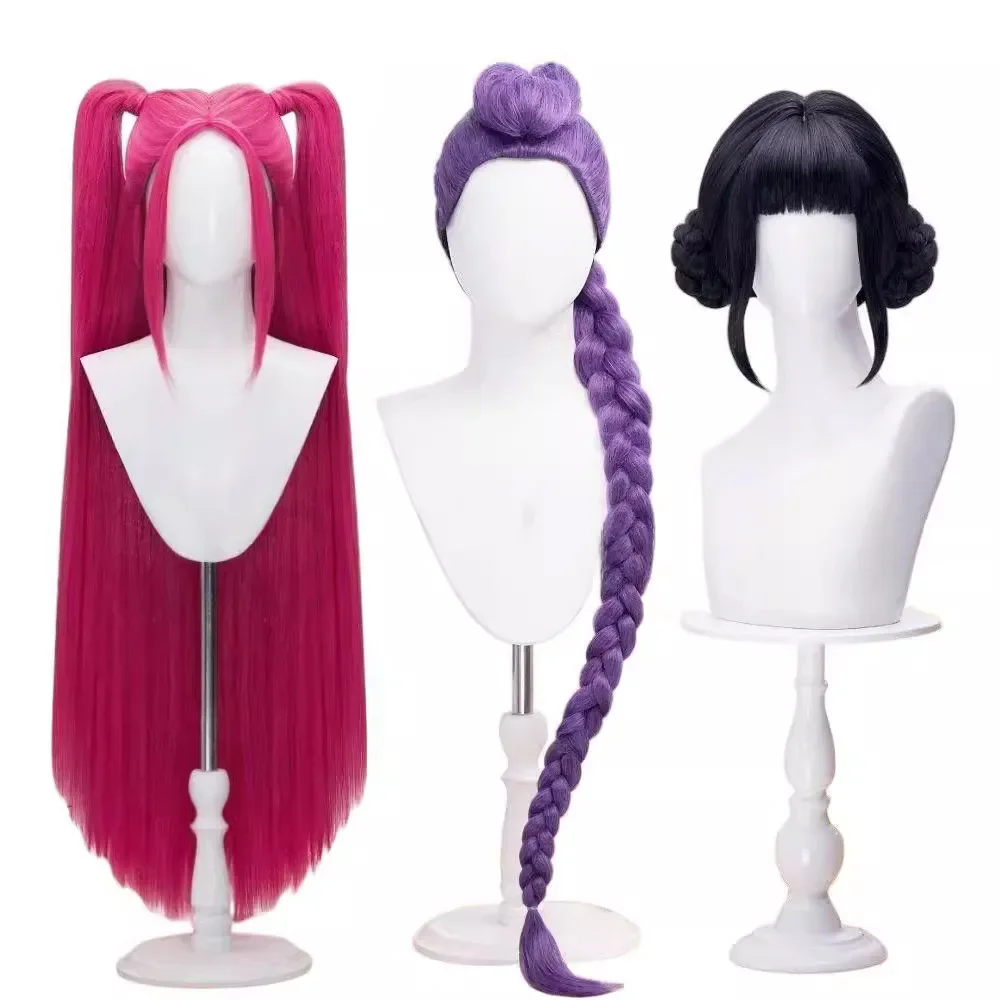 

Heat Resistant Synthetic Cosplay Wig for Anime KPop Demon Hunters Rumi Mira Zoe Halloween Party Roleplay Carnival Prop