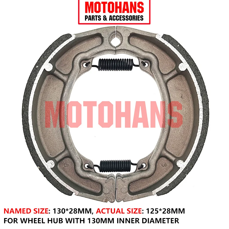 

MOTORCYCLE BLACK SHEEL ASBESTOS FREE BRAKE SHOE 130*28 FOR AKT EVO125 EVO150 R3 CR5 TVS100 SPORTS