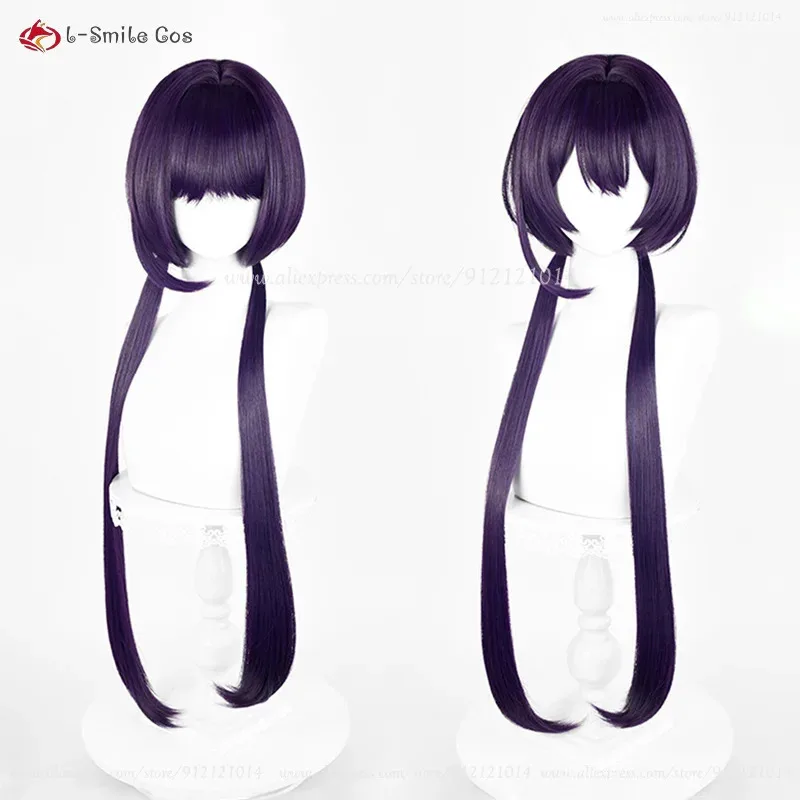 

2025 High Quality Anime Cosplay 88cm Purple Black Izumi Kyouka Heat Resistant Hair Party Wigs + Wig Cap