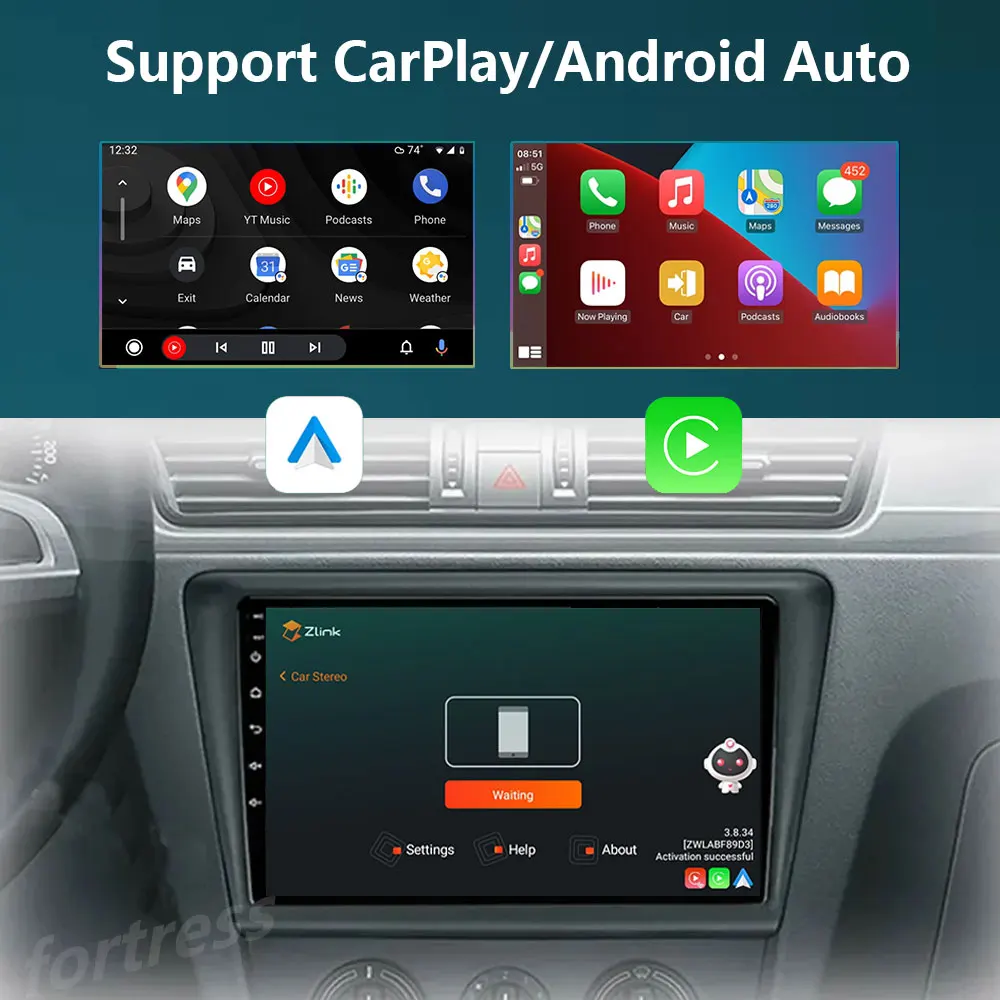 Android 13.0 Radio For Skoda Rapid 2012 2013 2014 2015-2019 Car stereo Multimedia Player Carplay Auto GPS navigation 2DIN DSP