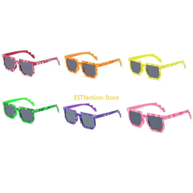 

Y5GC Sunglasses Square Thug Life Sunglasses Funny Sunglasses Pixel Gangster