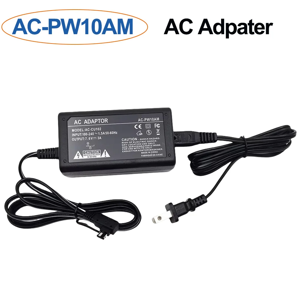 AC-PW10AM AC Adapter Charger for Sony A700P A700K A350X SLT-A77 A58 A99 A100KB A100WB A230 A300 A330 A550 A850 A900 NEX-VG10