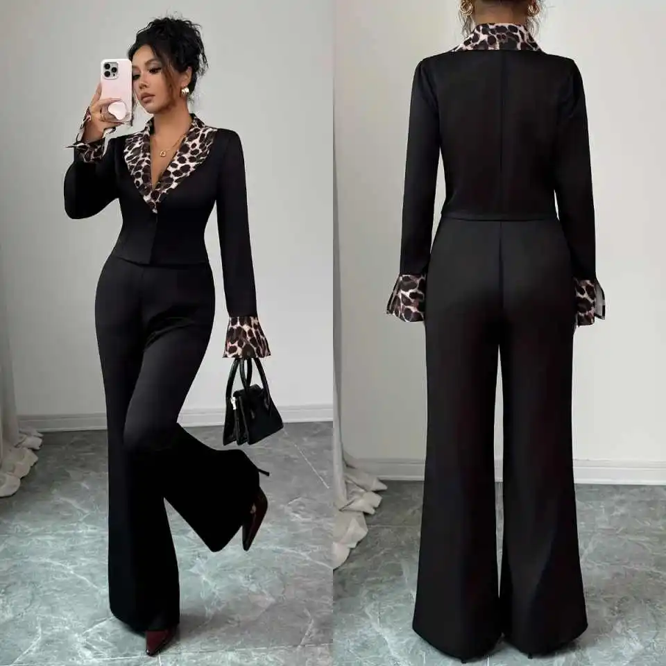 

Modern Office Ladies Work 2 Pieces Pant Sets Shawl Lapel One Button Jacket Customized Business Occasion Party