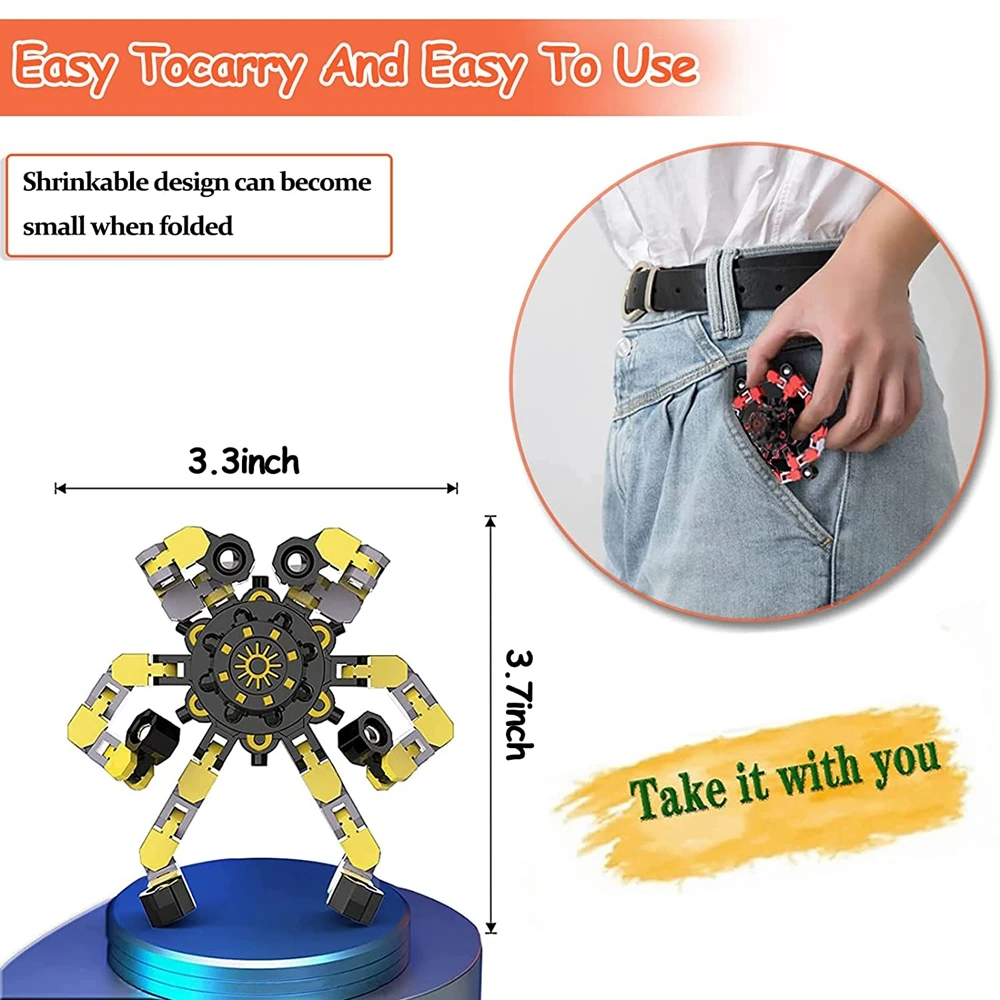 12/16PCS Divertente Sensoriale Agitarsi Giocattoli Deformabile Catena Robot Spinner Punta Delle Dita Alleviare Lo Stress Giroscopio Giocattolo Bomboniere per Bambini Adulti