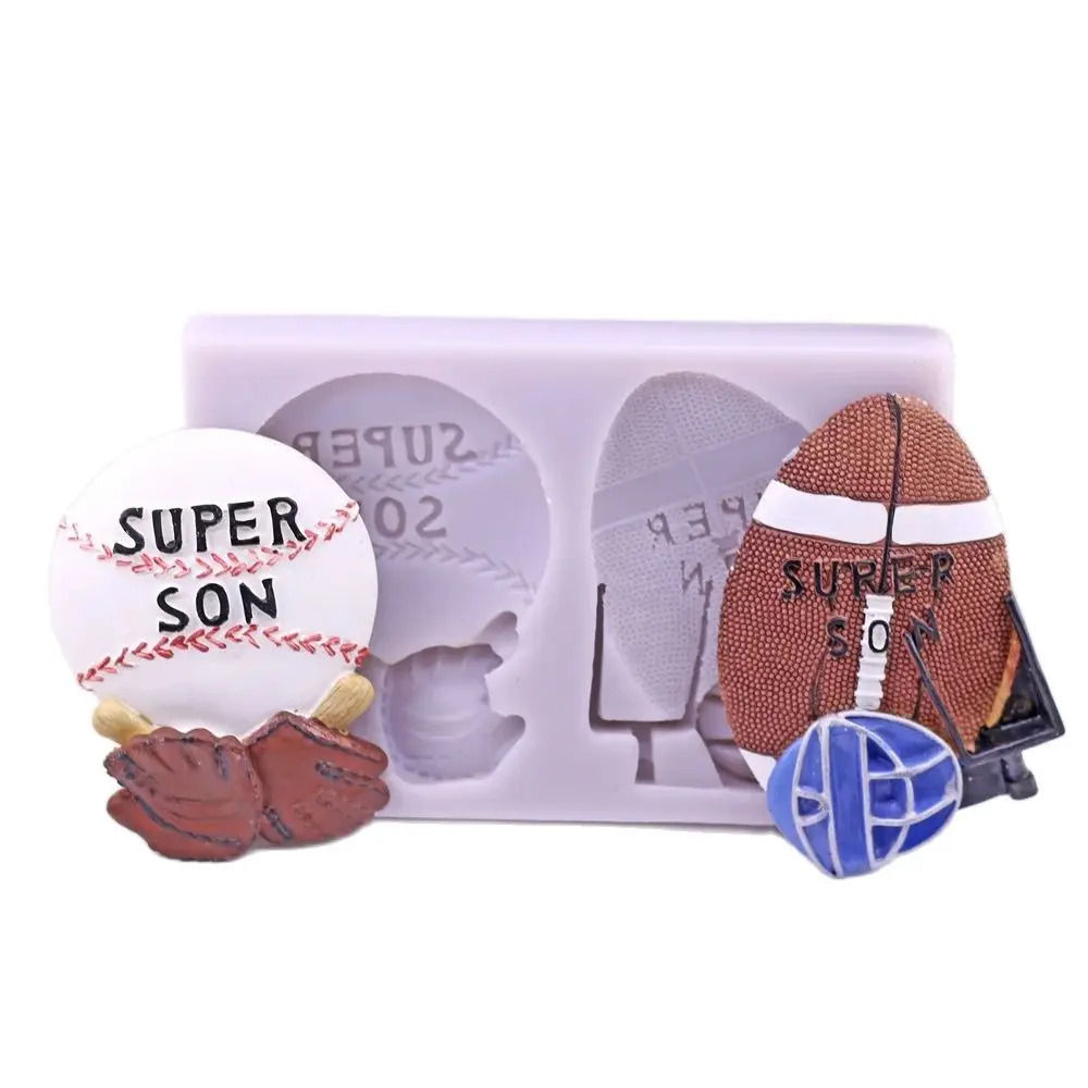 

Rugby Tennis Silicone Fondant Cake Topper Mold Cake Decor Icing Sugarcraft Chocolate Baking Mould DIY Clay Resin Soap