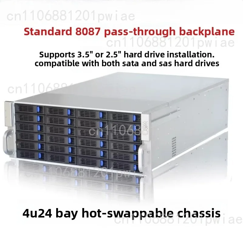 4U Empty Chassis 24 Bay Hot Swap SAS SATA Backplane High Density Storage Server Case