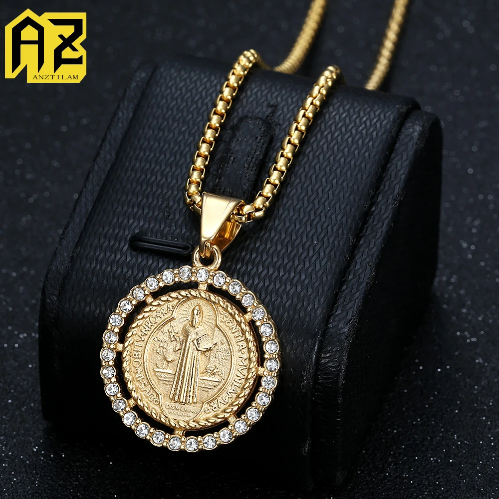 

Anztilam Большой Крест No Fade Нержавеющая сталь 316L Кулон со льдом и длинной цепочкой Ожерелья для женщин и мужчин Ювелирные изделия в стиле хип-хоп